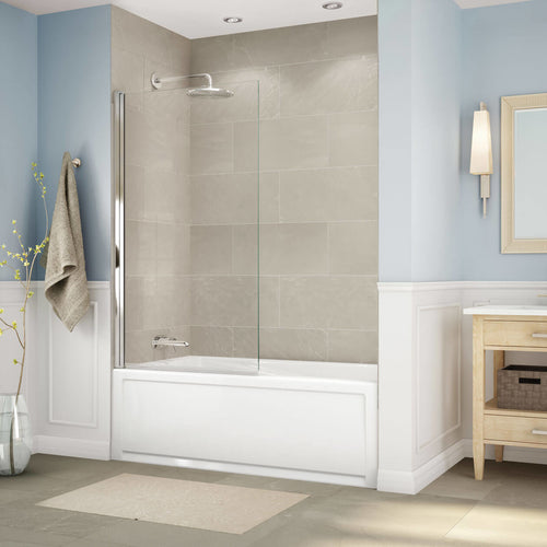 Axial Square 34 x 58 in. 8 mm Tub Screen for Alcove Installation with Clear glass in Chrome