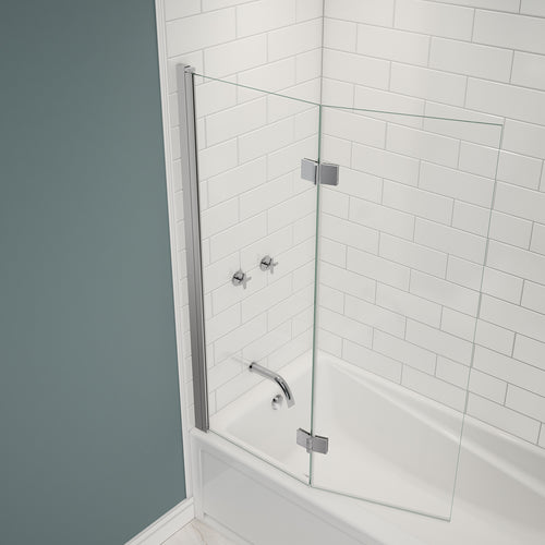 Edge Access 42 x 56 in. 6 mm Pivot Tub Screen for Alcove Installation with Clear glass in Chrome