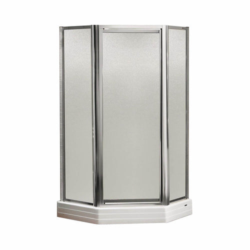 Silhouette Plus Neo-angle 38 x 38 x 70 in. Pivot Shower Door for Corner Installation with Clear glass in Chrome