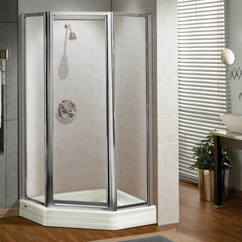 Silhouette Plus Neo-angle 38 x 38-40 x 40 x 70 in Pivot Shower Door for Corner Installation with Clear glass in Chrome