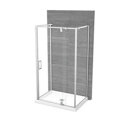 ModulR 48 x 34 x 78 in. 8mm Pivot Shower Door for Wall-mount Installation with Clear glass in Chrome