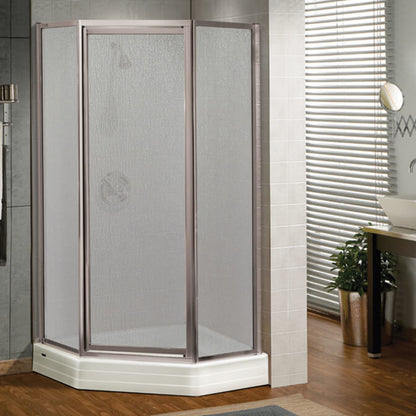 Silhouette Neo-angle 36 x 36 x 70 in. Pivot Shower Door for Corner Installation with Clear glass in Chrome
