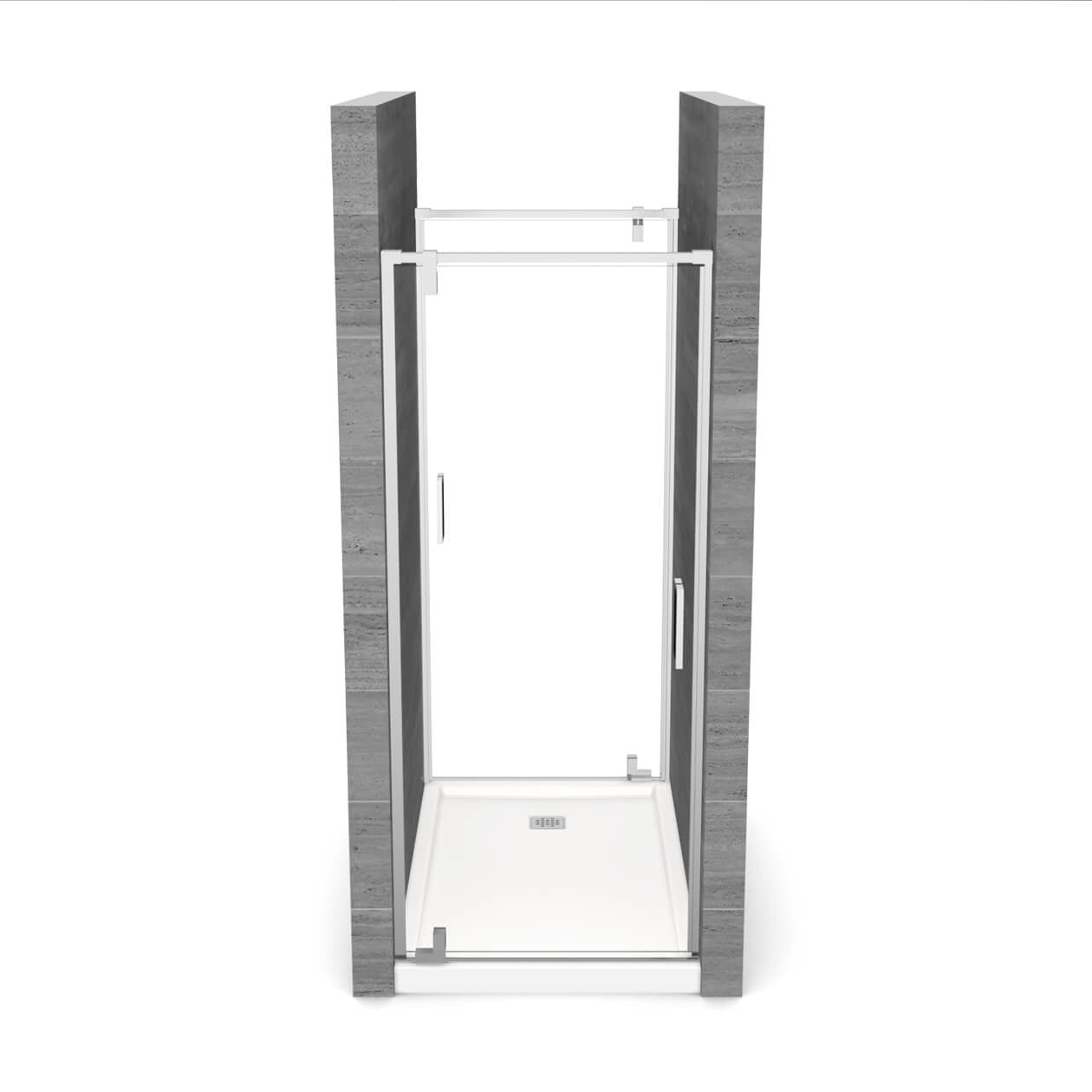 ModulR 2 36 x 78 in. 8mm Pivot Shower Door for Tunnel Installation with Clear glass in Chrome