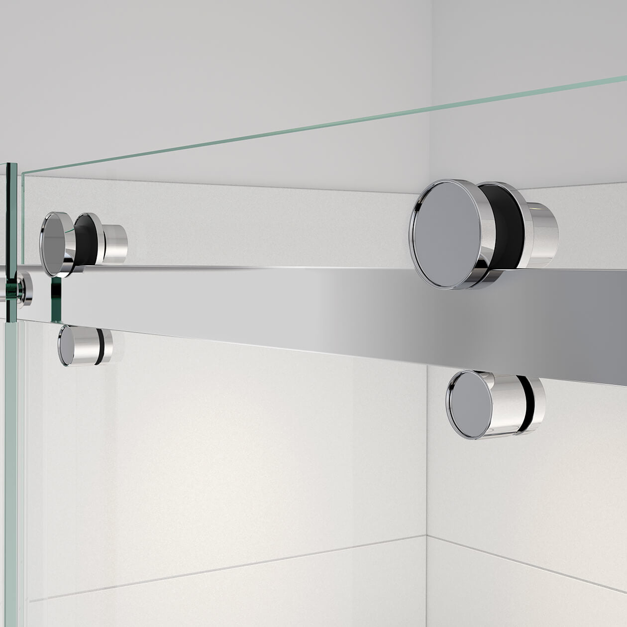 Vela 44 ½-47 x 78 ¾ in. 8mm Sliding Shower Door for Alcove Installation with Clear glass in Chrome