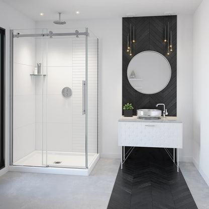 Vela 44 ½-47 x 78 ¾ in. 8mm Sliding Shower Door for Alcove Installation with Clear glass in Chrome