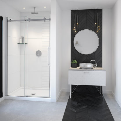 Vela 44 ½-47 x 78 ¾ in. 8mm Sliding Shower Door for Alcove Installation with Clear glass in Chrome