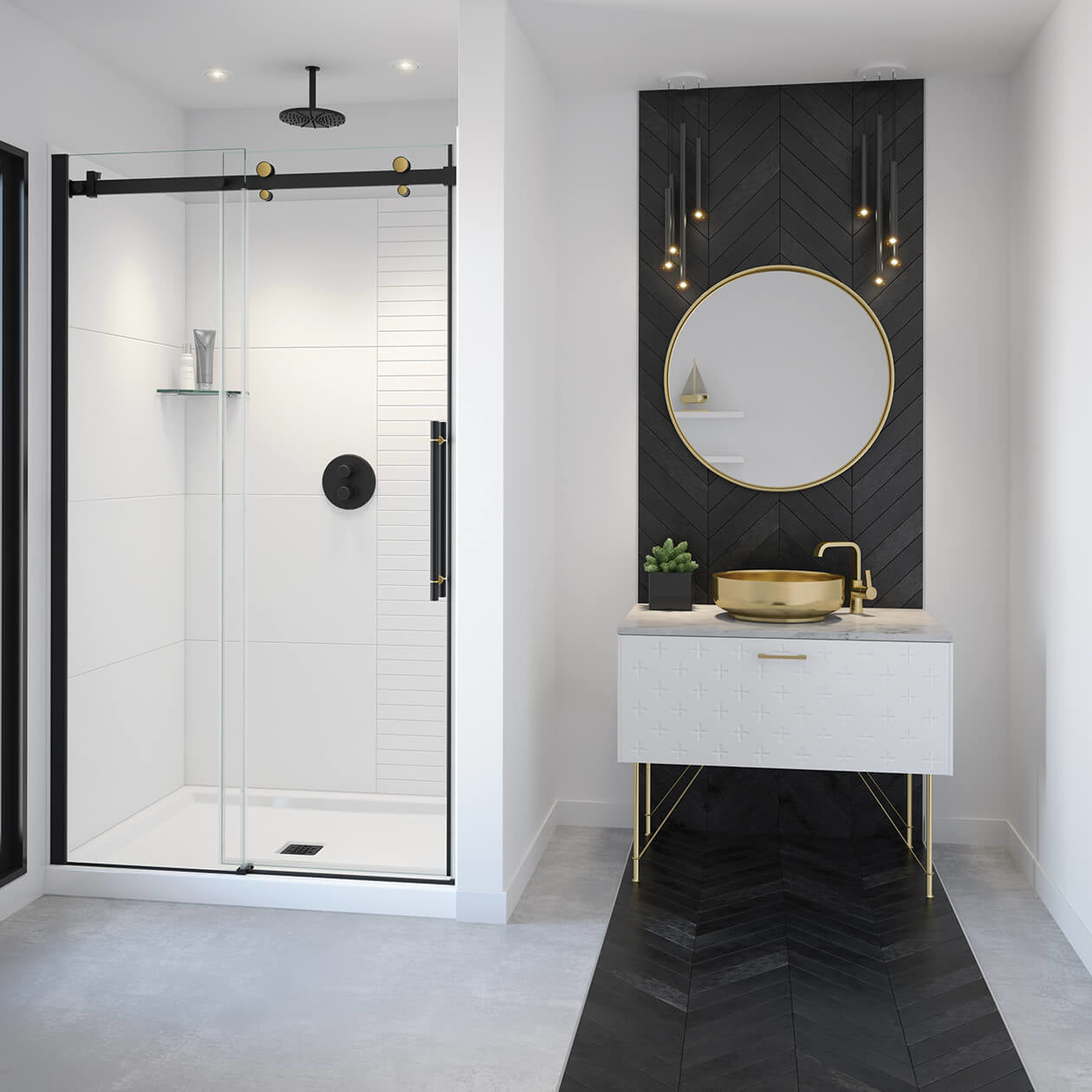 Vela 44 ½-47 x 78 ¾ in. 8mm Sliding Shower Door for Alcove Installation with Clear glass in Chrome
