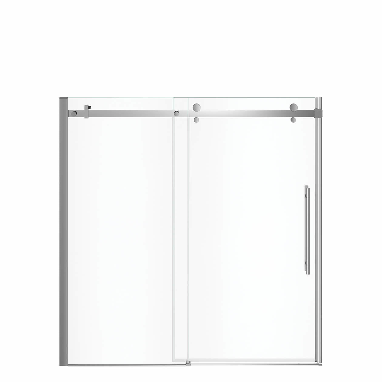 Vela 56 ½-59 x 59 in. 8 mm Sliding Tub Door for Alcove Installation with Clear glass in Chrome