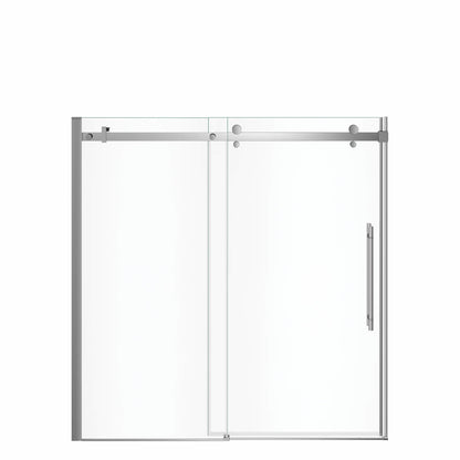 Vela 56 ½-59 x 59 in. 8 mm Sliding Tub Door for Alcove Installation with Clear glass in Chrome