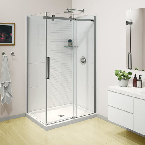 Halo Pro GS 44 ½-47 x 78 ¾ in. 8mm Sliding Shower Door for Alcove Installation with GlassShield® glass in Chrome