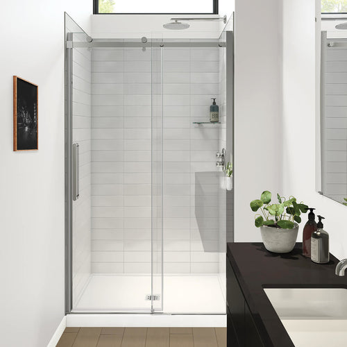 Halo Pro GS 44 ½-47 x 78 ¾ in. 8mm Sliding Shower Door for Alcove Installation with GlassShield® glass in Chrome