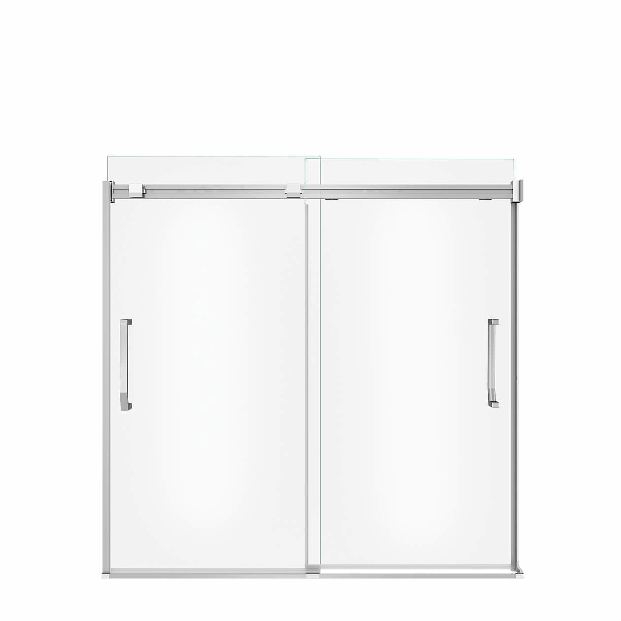 Inverto 56-59 x 55 ½-59 in. 8mm Bypass Tub Door for Alcove Installation with Clear glass in Chrome