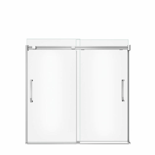 Inverto 56-59 x 55 ½-59 in. 8mm Bypass Tub Door for Alcove Installation with Clear glass in Chrome