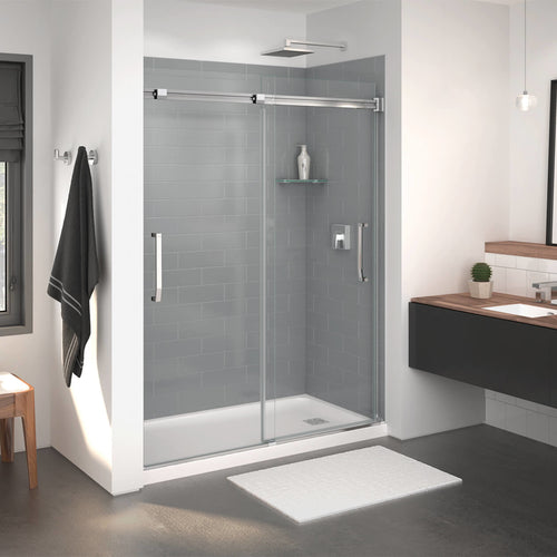 Inverto 56-59 x 70 ½-74 in. 8mm Bypass Shower Door for Alcove Installation with Clear glass in Chrome