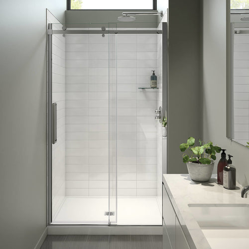 Halo Pro 44 ½-47 x 78 ¾ in. 8mm Sliding Shower Door for Alcove Installation with Clear glass in Chrome