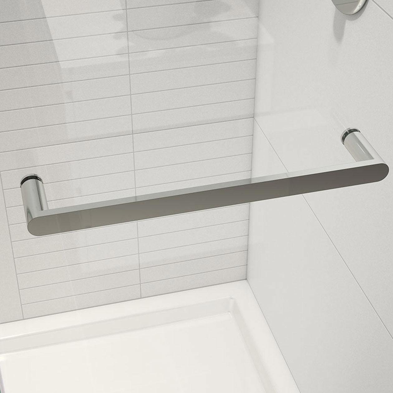 Halo Pro 56 ½-59 x 78 ¾ in. 8 mm Sliding Shower Door with Towel Bar for Alcove Installation with Clear glass in Chrome