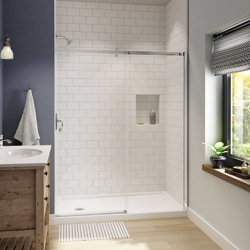 Luminescence 56 ½-59 x 70 ½-72 in. 6 mm Sliding Shower Door for Alcove Installation with Clear glass in Chrome