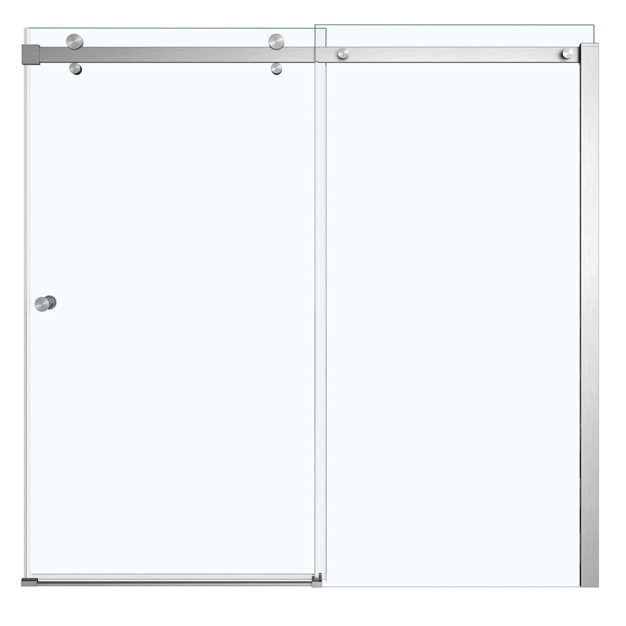 Luminescence 56 ½-59 x 55 ½-57 ½ in. 6 mm Sliding Tub Door for Alcove Installation with Clear glass in Brushed Nickel