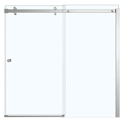Luminescence 56 ½-59 x 55 ½-57 ½ in. 6 mm Sliding Tub Door for Alcove Installation with Clear glass in Brushed Nickel