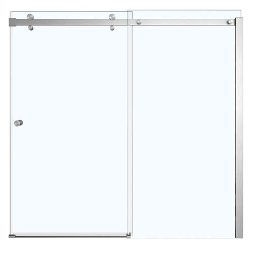 Luminescence 56 ½-59 x 55 ½-57 ½ in. 6 mm Sliding Tub Door for Alcove Installation with Clear glass in Brushed Nickel