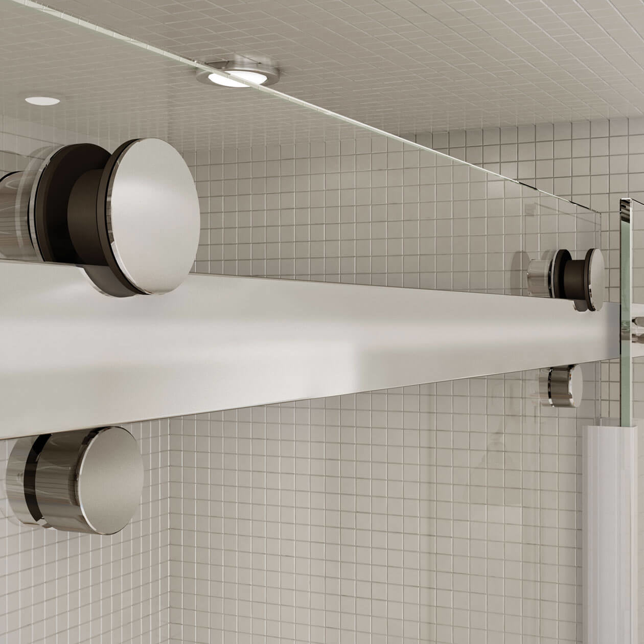 Halo 44 ½-47 x 78 ¾ in. 8mm Sliding Shower Door for Alcove Installation with Clear glass in Chrome