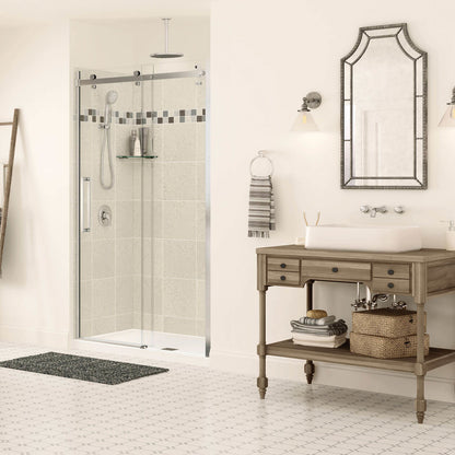 Halo 44 ½-47 x 78 ¾ in. 8mm Sliding Shower Door for Alcove Installation with Clear glass in Chrome