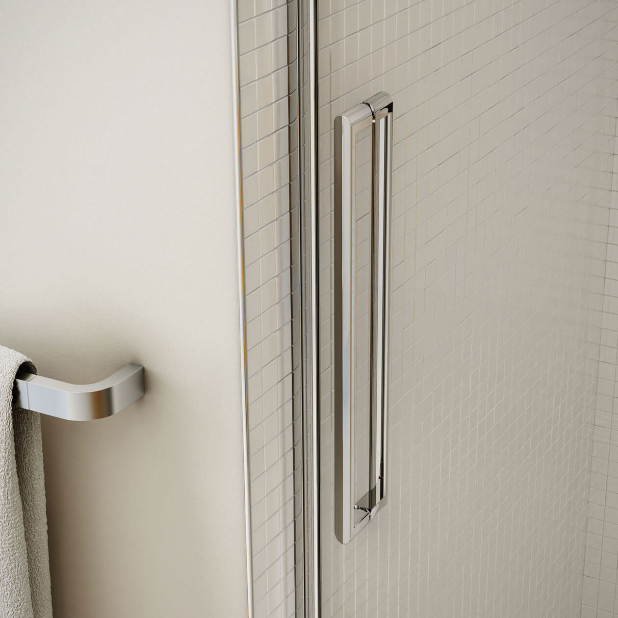 Halo 44 ½-47 x 78 ¾ in. 8mm Sliding Shower Door for Alcove Installation with Clear glass in Chrome