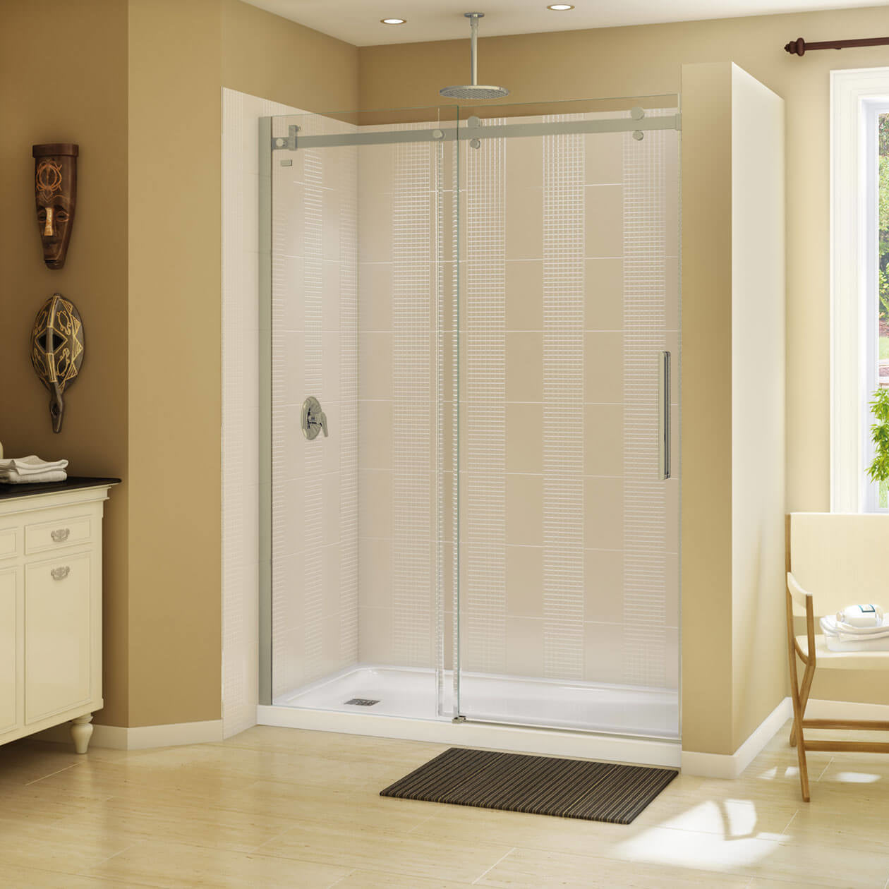 Halo 56 ½-59 x 78 ¾ in. 8mm Sliding Shower Door for Alcove Installation with Clear glass in Chrome