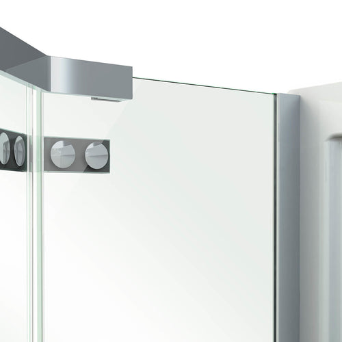 Davana Neo-angle 38 x 38 x 75 in. 8mm Pivot Shower Door for Corner Installation with Clear glass in Chrome