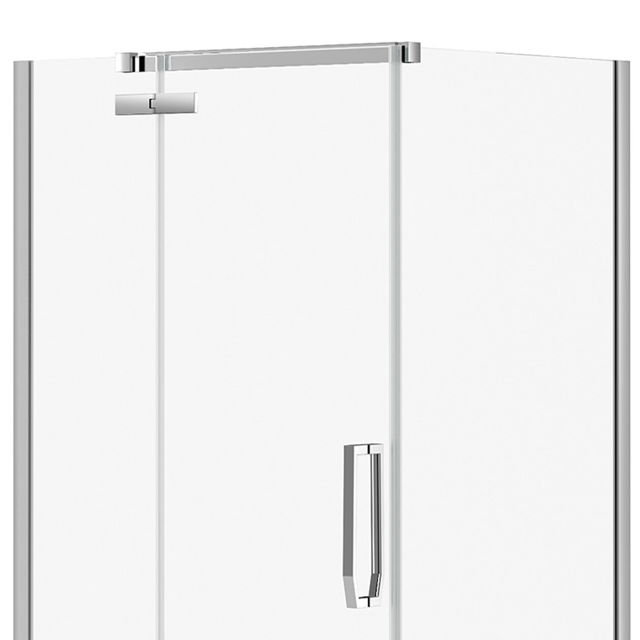 Davana Rectangular 42 x 34 x 75 in. 8mm Pivot Shower Door for Corner Installation with Clear glass in Chrome