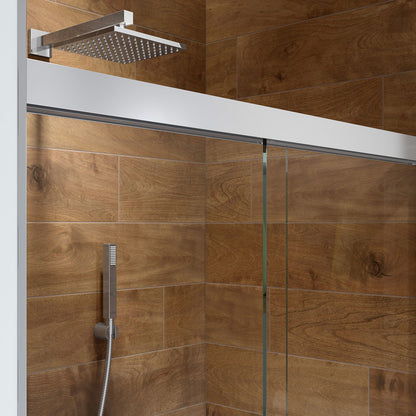 Incognito 57 56-59 x 56 3/4 in. 6mm Bypass Tub Door for Alcove Installation with Clear glass in Chrome