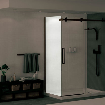 Halo Return Panel for 30 in. Base with Clear glass in Chrome