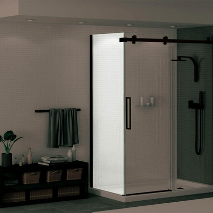 Halo Return Panel for 30 in. Base with Clear glass in Chrome