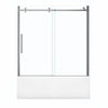 Halo 56 ½-59 x 59 in. 8 mm Sliding Tub Door for Alcove Installation with Clear glass in Chrome