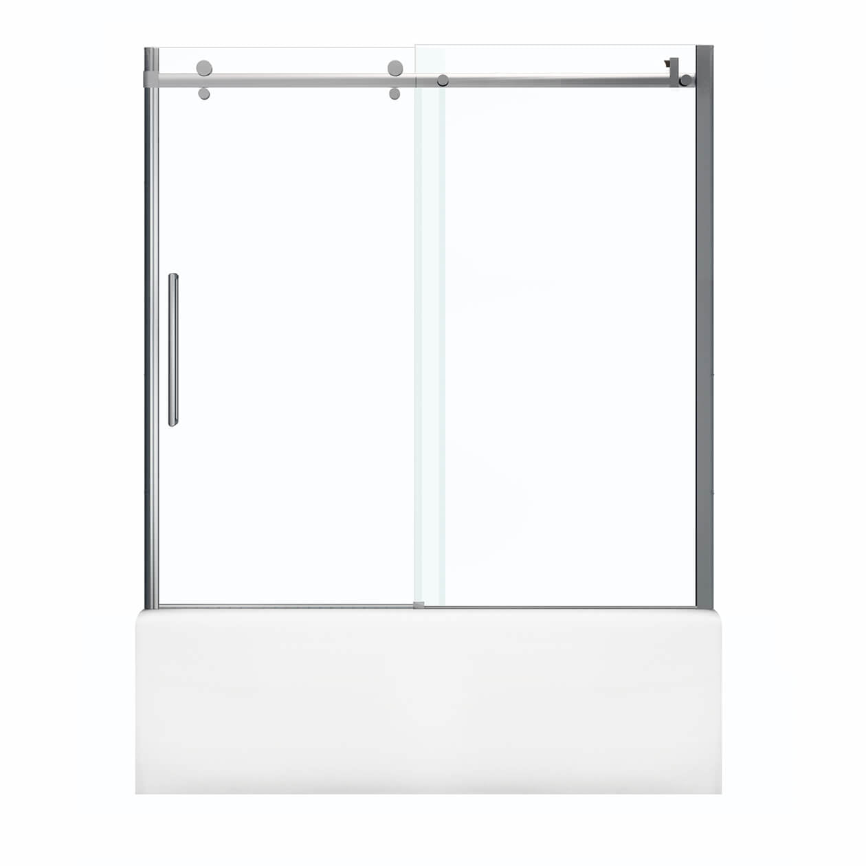 Halo 56 ½-59 x 59 in. 8 mm Sliding Tub Door for Alcove Installation with Clear glass in Chrome