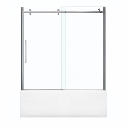 Halo 56 ½-59 x 59 in. 8 mm Sliding Tub Door for Alcove Installation with Clear glass in Chrome