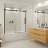 Halo 56 ½-59 x 59 in. 8 mm Sliding Tub Door for Alcove Installation with Clear glass in Chrome