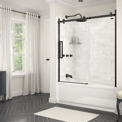 Halo 56 ½-59 x 59 in. 8 mm Sliding Tub Door for Alcove Installation with Clear glass in Chrome