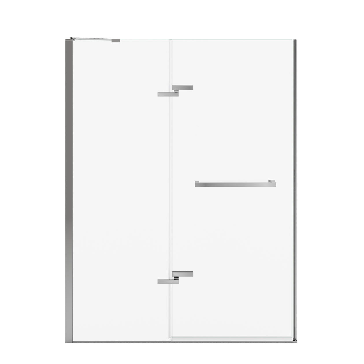 Reveal Sleek 71 51 1/2-54 1/2 x 71 1/2 in. 8mm Pivot Shower Door for Alcove Installation with Clear glass in Chrome