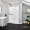 Reveal Sleek 71 51 1/2-54 1/2 x 71 1/2 in. 8mm Pivot Shower Door for Alcove Installation with Clear glass in Chrome
