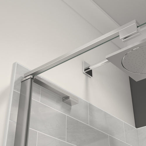 Capella 78 44-47 x 78 in. 8 mm Pivot Shower Door for Alcove Installation with GlassShield® glass in Chrome