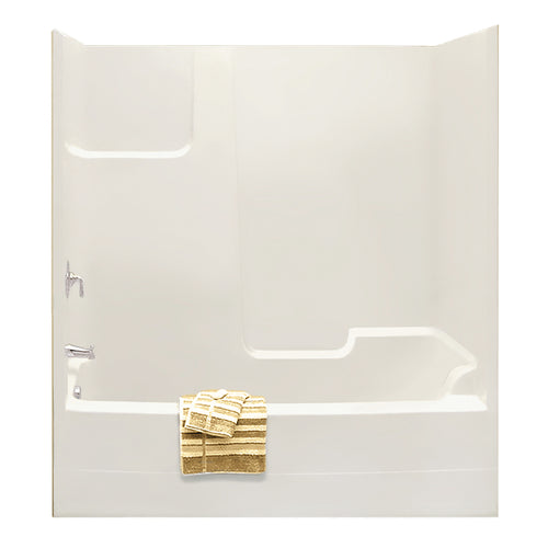 TSEA72 72 x 36 AcrylX Alcove Left-Hand Drain One-Piece Tub Shower in White