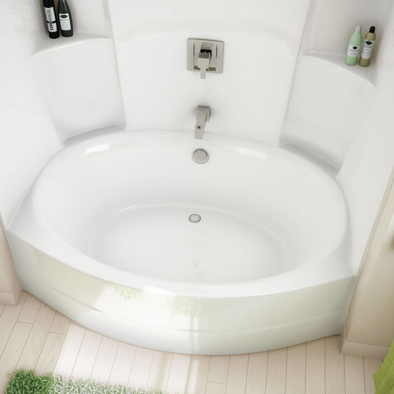 TSO6042 60 x 42 AcrylX Alcove Center Drain One-Piece Tub Shower in White