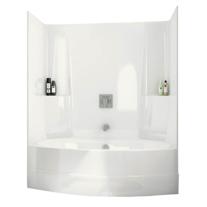 TSO6042 60 x 42 AcrylX Alcove Center Drain One-Piece Tub Shower in White