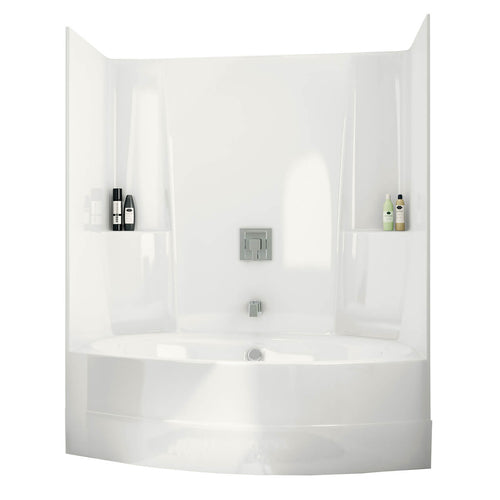 TSO6042 60 x 42 AcrylX Alcove Center Drain One-Piece Tub Shower in White