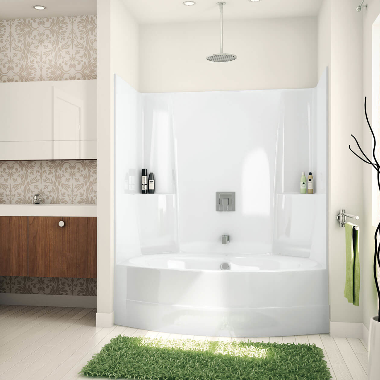 TSO6042 60 x 42 AcrylX Alcove Center Drain One-Piece Tub Shower in White