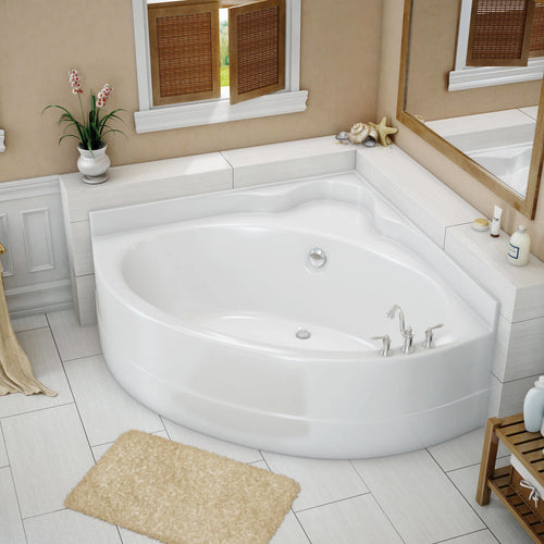 VO5050 5 FT AcrylX Corner Center Drain Bathtub in White