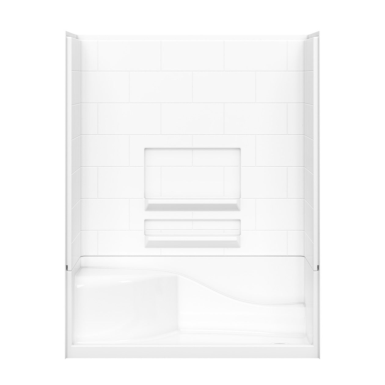 Olio Tile 60 x 30 AcrylX Direct-to-Stud Three-Piece Wall Kit in White