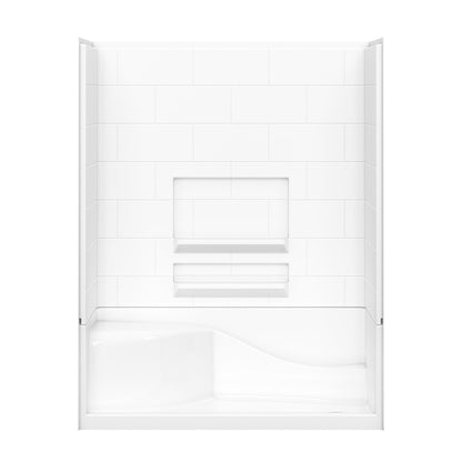 Olio Tile 60 x 30 AcrylX Direct-to-Stud Three-Piece Wall Kit in White