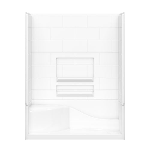 Olio Tile 60 x 30 AcrylX Direct-to-Stud Three-Piece Wall Kit in White